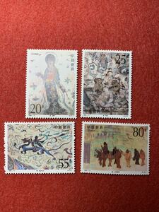 中国切手　未使用　1992年/1992ー11T/敦煌の壁画(4次)/4種完