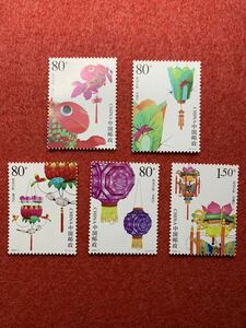 中国切手　未使用　2006年/2006ー3T/中国のランタン/5種完