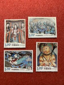 中国切手　未使用　2008年/2008ー16T/キジル石窟壁画/4種完