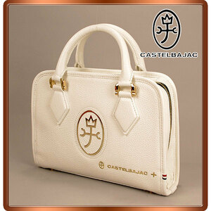 [CASTEL BAJAC] Castelbajac Mini briefcase / driving tote bag / Caro s/ white 081521