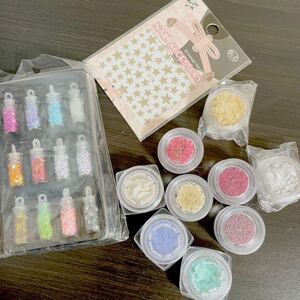 ネイルパーツ ジェルネイルパーツ シェル 花びら ネイルホイル 金箔銀箔 デザインパーツセット