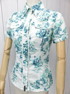  Nautica jeans NAUTICA JEANS short sleeves blouse total pattern short sleeves shirt S