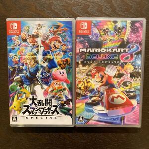 新品未開封 大乱闘スマッシュブラザーズスペシャル マリオカート8デラックス Nintendo Switch ソフトセット