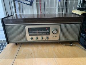 National ナショナル ステレオレコードプレーヤー 真空管ラジオ オーディオ機器 SKU-970通電OK音源OKレコード故障ジャンク品