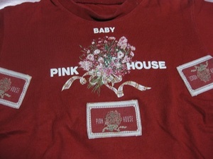 BABY PINKHOUSE short sleeves T-shirt bouquet print red 110 size secondhand goods 