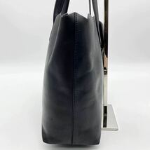 1円〜 PRADA プラダ トートバッグ カットワーク 型抜き ロゴ レザー 黒 ブラック 白タグ ハンドバッグ 大容量 A4可 メンズ レディース KJE_画像5