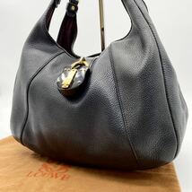 1円〜 ☆美品☆ LOEWE ロエベ カリエ トートバッグ ハンドバッグ ワンショルダー レザー ブラック 黒 南京錠 パドロック ホーボー EJE_画像1