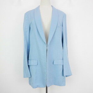 19SS FUMIKA UCHIDA フミカ ウチダ SILK/LINEN_ SHAWL COLLAR JACKET LIGHT BLUE レディース シルク混 ショールカラー ジャケット 36