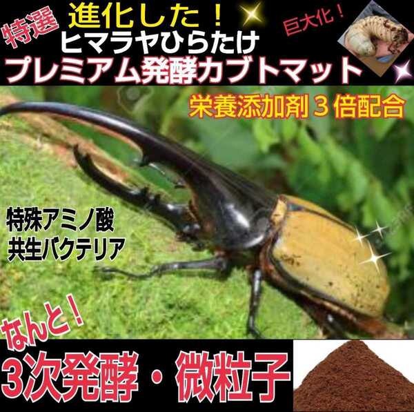 進化した!特選プレミアム3次発酵カブトムシマット☆微粒子☆特殊アミノ酸など栄養添加剤を3倍配合した究極のプロ仕様!産卵にも抜群です