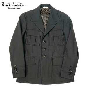 超名作 Paul Smith COLLECTION ポールスミスコレクション 日本製 最高級リネンウールミリタリーバックポケットジャケット M 極美品 LONDON