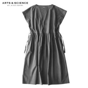 定価67,100円 17SS ARTS&SCIENCE アーツアンドサイエンス 最高級ハイカウントコットンドローストリングロングドレス ワンピース 1/M 極美品