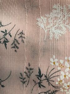 値下げ コットンレース生地 ピンク 白い花柄 140×50cm