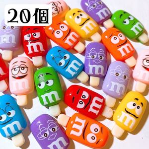 顔付きチョコアイスデコパーツ 20個セット ハンドメイドパーツ
