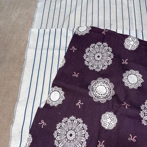 はぎれ 生地 ハンドメイド パープル ブルー ストライプ ラメ