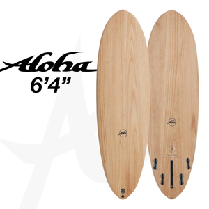 新品未使用☆特別価格 ALOHAサーフボード FUN DIVISION SMALL 6’4” シングル マルチ サーフィン EPS エコスキン ウッド柄 ショートボード