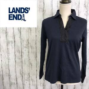 LANDS' END★ランズエンド★コットン 長袖 シャツ ブラウス★サイズL　4-290　