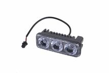 高輝度 12V 3連 LED デイライト フォグランプ 左右 5個セット 汎用品 大玉 超軽量 アルミ (イエロー) a12-02-03_画像8