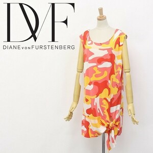 ◆Diane von Furstenberg/ダイアンフォン ファステンバーグ TES ストレッチ 総柄 裾リボン ワンピース