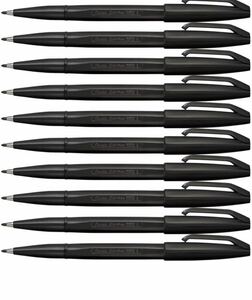 ぺんてる 水性ペン サインペン S520-AD 黒 10本セット