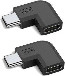 USB Type C L字型 変換アダプタ【2個】90度角度 90度 USB Type C アダプタ USB-Cオス to USB