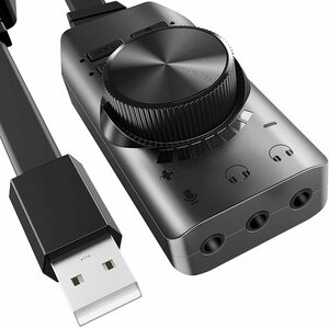 Bengoo サウンドカード 外付け USB オーディオ 変換アダプタ 3.5mm ミニ ジャック ヘッドホン・マイク端子 高音質