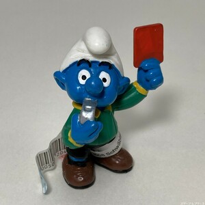 [ period thing * Vintage / postage 230 jpy ] Smurf Smurf figure 20472re free red card referee member height 54mm SMF20508-3