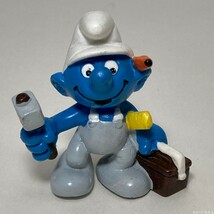 【年代物・ヴィンテージ / 送料230円】 スマーフ Smurf フィギュア ハンディ スマーフ ハンマー ツールボックス 工具箱 高52mm SMF20508-6_画像1