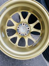 激レア！美品！当時物！Capital Aruvare ツイン5本スポークホイール 希少 17×7.0J +48 PCD114.3 5穴 ゴールド 深リム！即発送可！_画像9