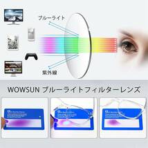 WOWSUN ブルーライトメガネ コンピューターメガネ 軽量 目の負担防止 クリアレンズ_画像3