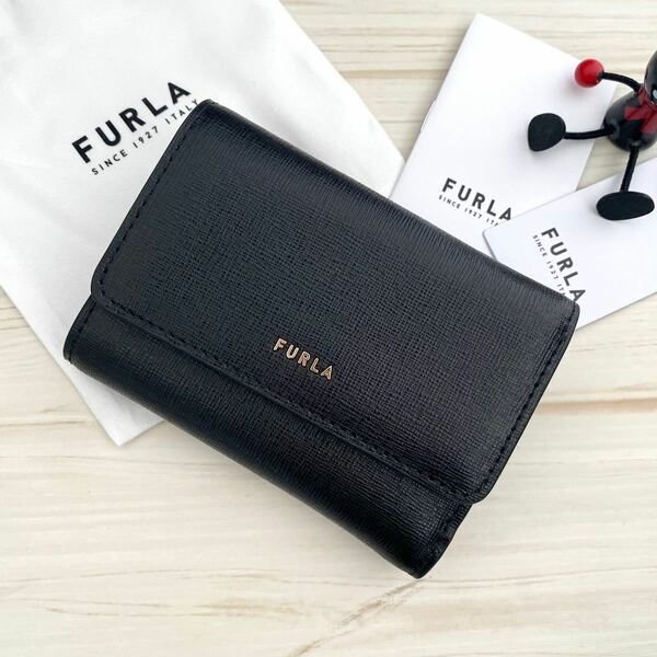 残り僅か 新色 完売カラー 新品 FURLA 折り財布 ブラック 黒