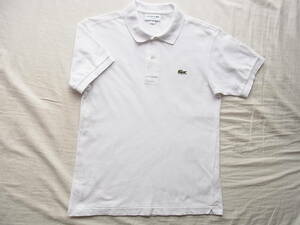 LACOSTE ラコステ　鹿の子素材　定番ポロシャツ 型番 L1212AL　サイズ 2 日本製　ホワイト　 ㈱ラコステジャパン社製 　