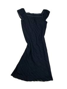 C/ INDIVI インディヴィ ノースリーブ ロング ワンピース ドレス ラメ SIZE:38 / ブラック
