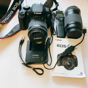 【初心者にもおすすめ】Canon EOS Kiss X7i ダブルズームキットセット　望遠レンズ未使用 カメラ好き