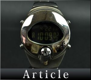 F0485□動作確認済 ALBA SPOON アルバスプーン メンズウォッチ 腕時計 クォーツ W620-4140 SS ブラック シルバー デジタル/ D