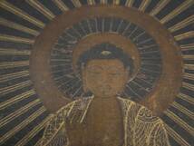表装した100年以上前の阿弥陀様掛軸　高さ46㎝　幅27.4㎝（A2-3）　3723　M_画像10
