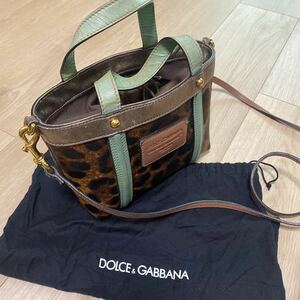 DOLCE&GABBANA ドルチェ&ガッバーナ 2way ハンドバッグ ショルダーバッグ 豹柄