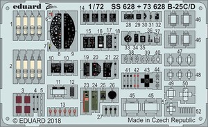 エデュアルド(73628) 1/72 B-25C/ D用エッチングパーツ(エアーフィックス用)