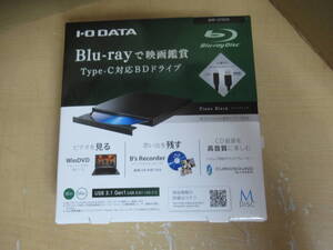 美品 未使用品 I-O-DATA 外付ブルーレイドライブ ポータブル BRP-UT6CK(ピアノブラック/USB Type-C対応/)
