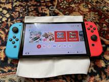 Nintendo Switch ニンテンドースイッチ本体 有機EL ネオン 中古　美品_画像9