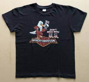 HARLEY-DAVIDSON DON'T MESS WITH U.S. Tシャツ LARGE ブラック　両面プリント　ハーレーダビッドソン