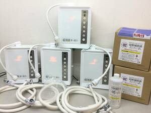 業務用 4台 セット TECH/テックコーポレーション 除菌電解水給水器 SHW-100W ＠除菌 PREMIUM 手・洗う 電解補助液付き