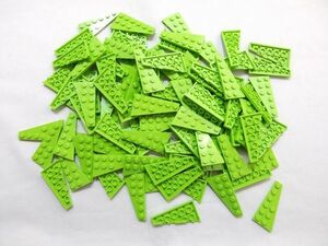 E11-1　未使用　LEGOバラパーツ　黄緑・ライム　54383　ウェッジプレート 3 x 6 右　約100個セット