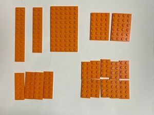 G156　LEGOバラパーツ　オレンジ　2 x ～・大きめ　プレート系　まとめて大量㎏