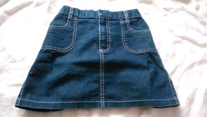 [Старая одежда] Джинсовая юбка для джинсовой ткани (м) темно -синий цвет