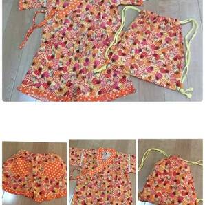 新品BMBおサルさん総柄甚平130 お祭り◎パジュマ巾着袋付き