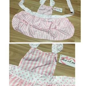 新品姫系キッズワンピエプロン toi et moi 親子お揃い有り◎ 調理実習料理教室キッズスクールやお手伝い 子供用人気120~140サテン大人系