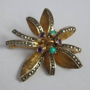 ヴィンテージカラーストーンブローチ1930年代(カレドニアンM)LB29