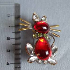 ヴィンテージネコペンダント赤(ウィーンナッシュマルクト)WA22-1