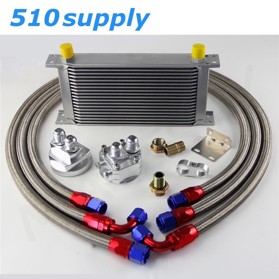 オイルクーラー トレノ レビン AE86 19段 汎用 オイルエレメント移設タイプ シルバー 4A-GE CSKS