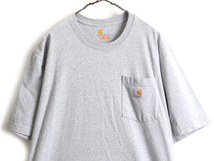 ■ カーハート ポケット付き 半袖 Tシャツ ( メンズ L ) 古着 CARHARTT 半袖Tシャツ ポケT ロゴT クルーネック 無地T ワンポイント ワーク_画像2